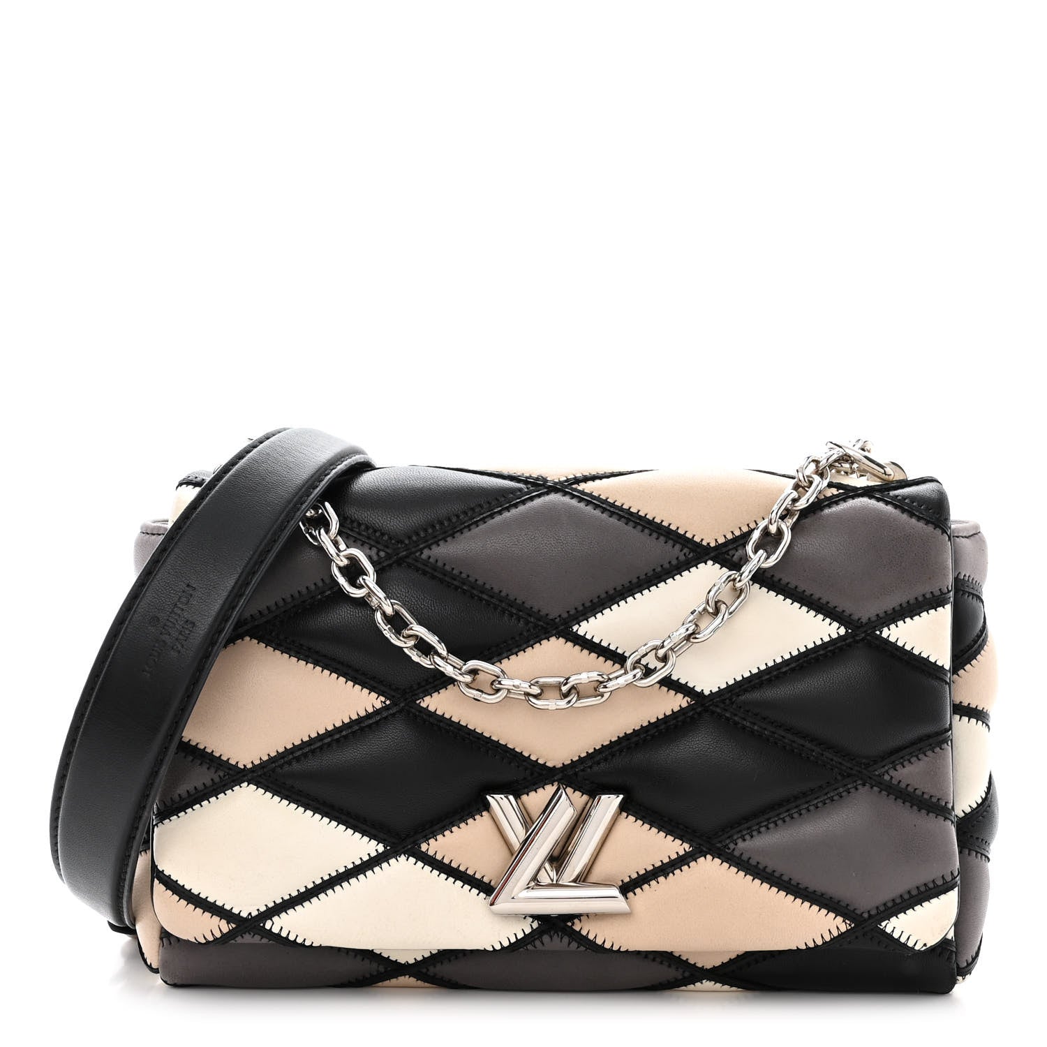 Louis Vuitton Lambskin Malletage GO-14 PM Beige Black 3 of 16