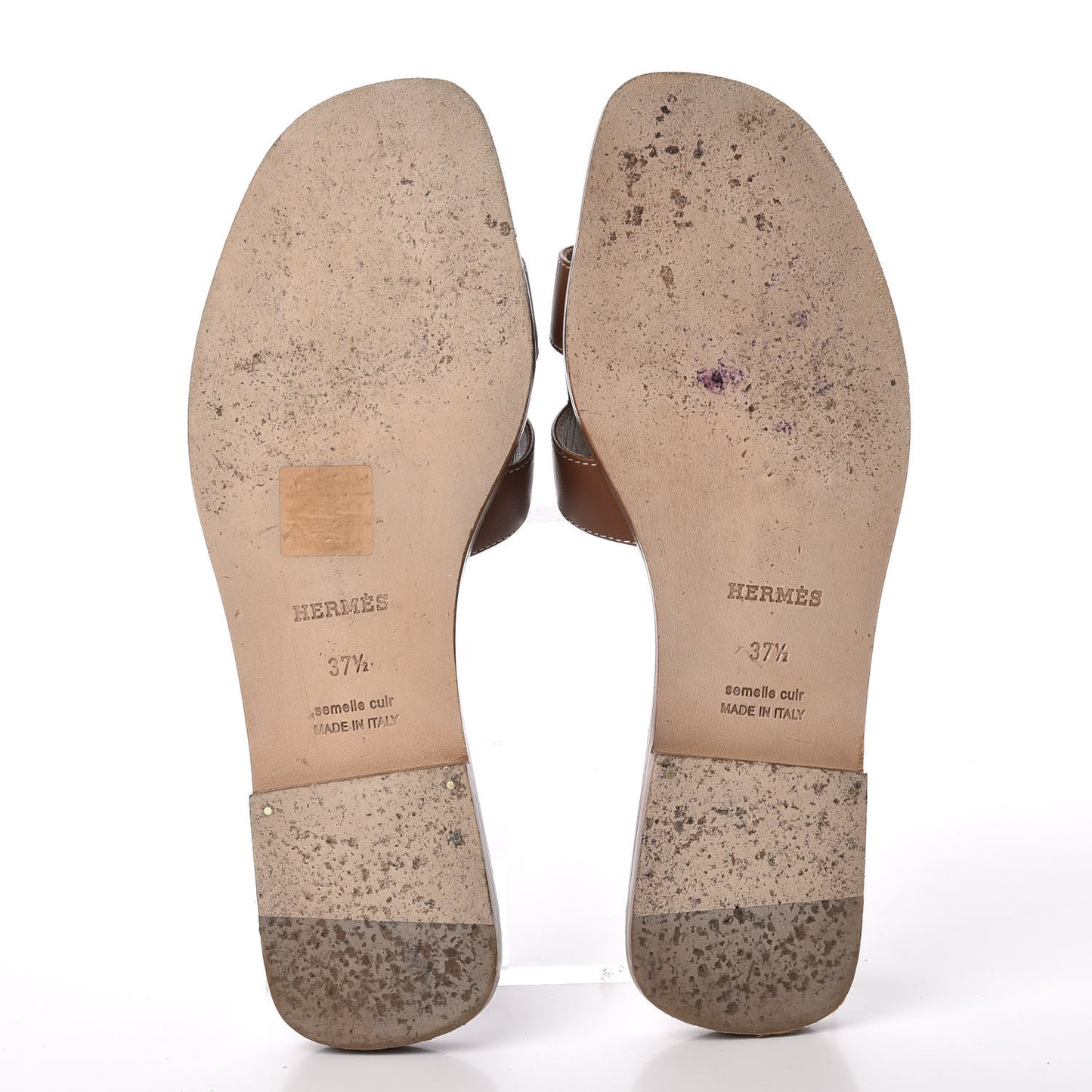 Box Calfskin Oran Sandals 37.5 Gold