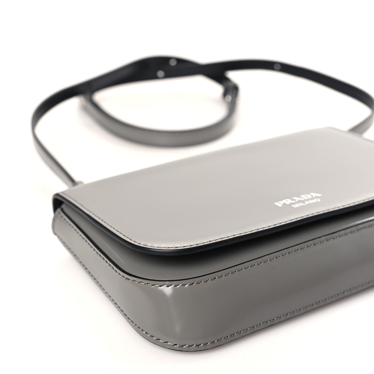 Spazzolato Mini Flap Bag With Strap Marmo