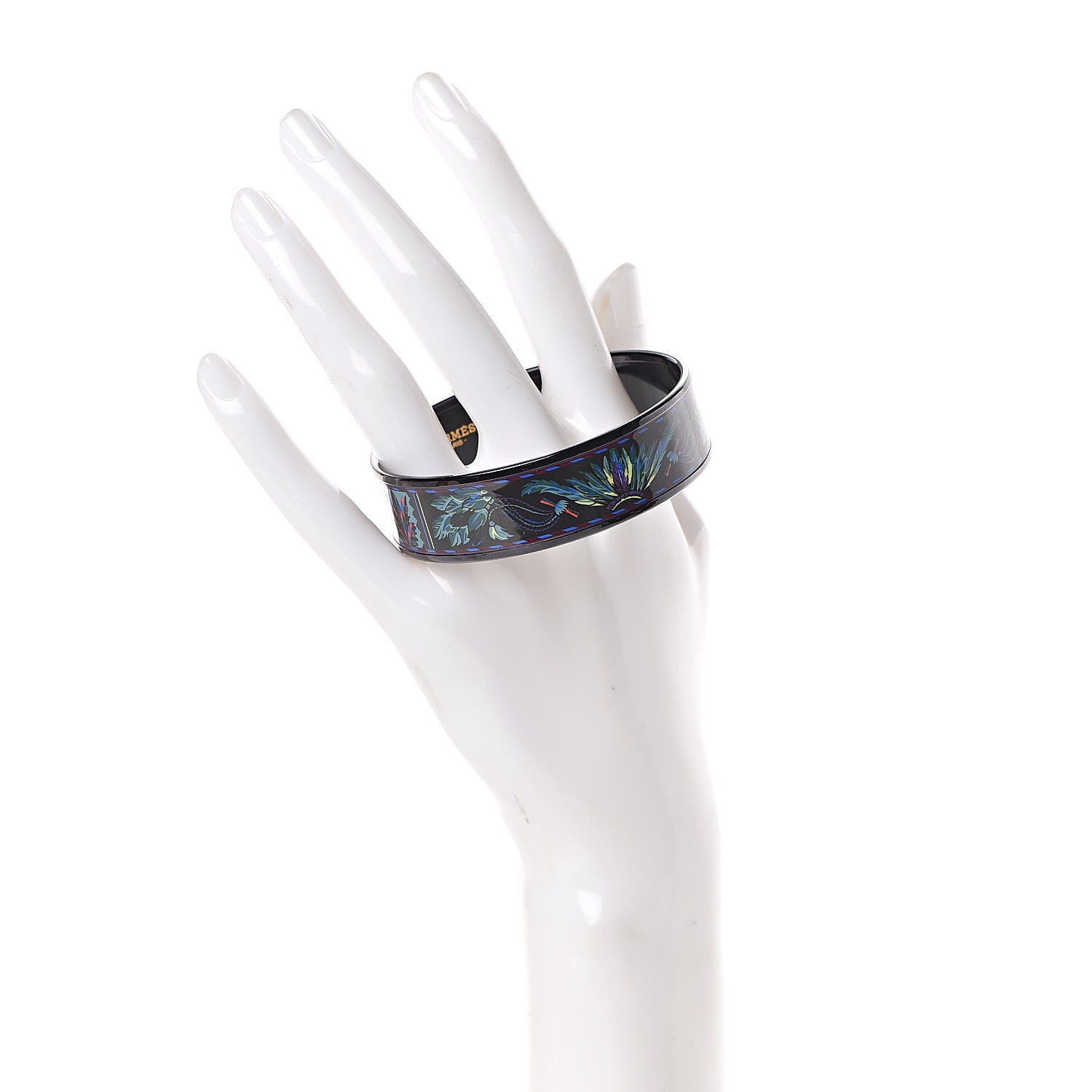Hermes Enamel Printed Brazil Wide Bracelet 65 2 of 6