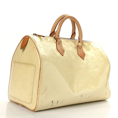 Louis Vuitton Vernis Speedy 30 Blanc Corail 2 of 11