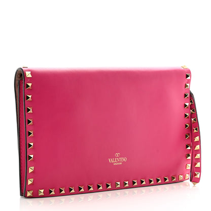 Valentino Garavani Nappa Rockstud Wristlet Clutch Fuxia 3 of 10