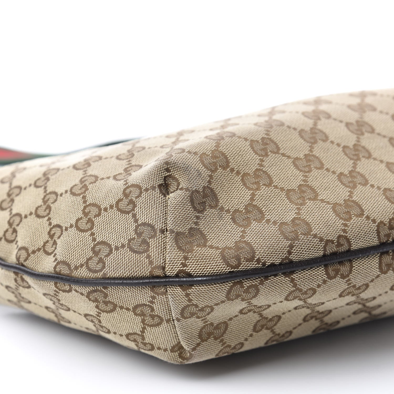 Gucci Monogram Web Medium Half Moon Hobo Dark Brown 6 of 10