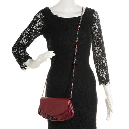 Chanel Caviar Half Moon Wallet On Chain WOC Dark Red 2 of 9