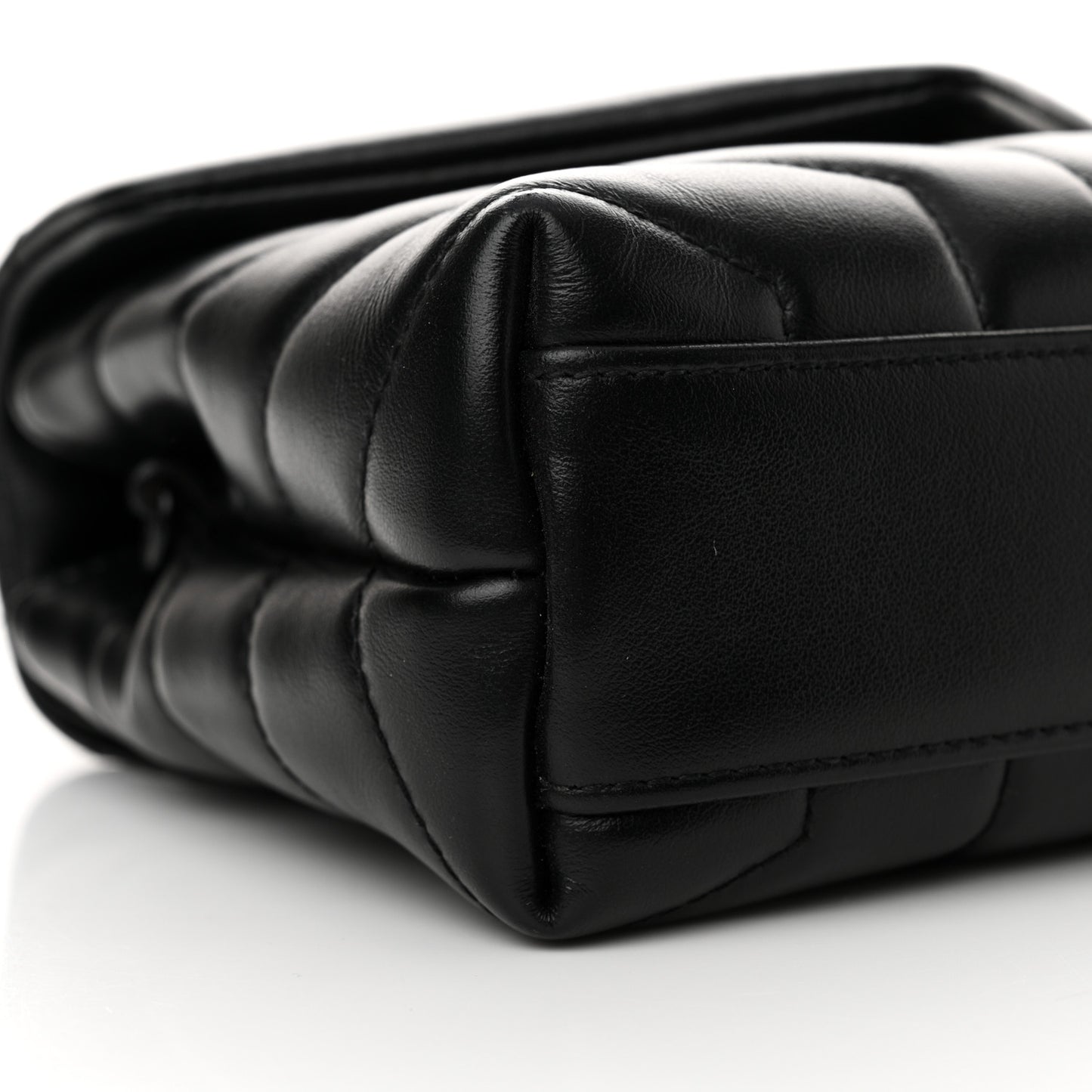 Calfskin Y Quilted Monogram Monochrome Toy Loulou Crossbody Bag Black
