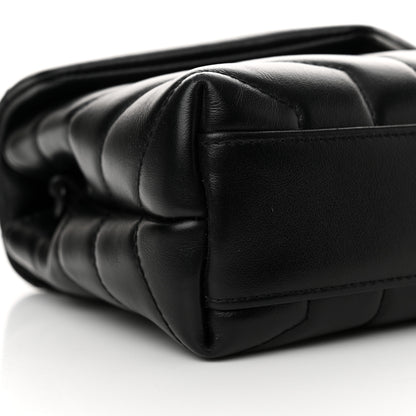 Saint Laurent Calfskin Y Quilted Monogram Monochrome Toy Loulou Crossbody Bag Black 9 of 15