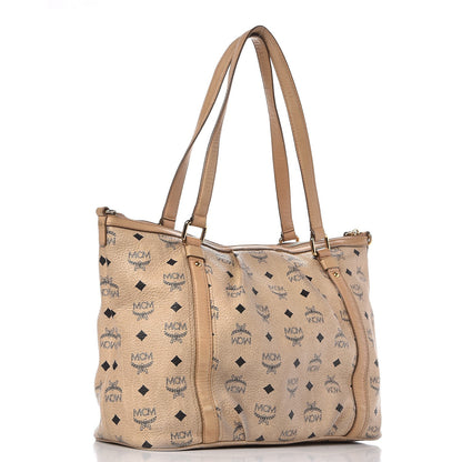 MCM Visetos Medium Essentials Shopper Tote Beige 3 of 28