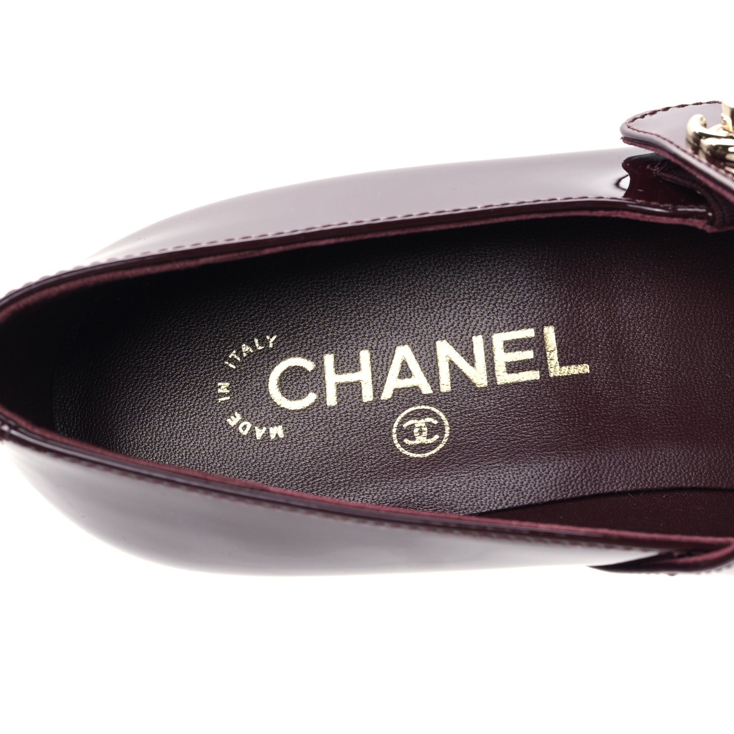 Patent Calfskin Mary Janes Flats 39 Burgundy