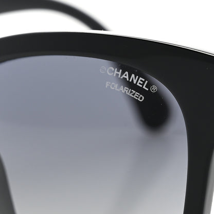 Chanel Acetate Polarized Square CC Sunglasses 5380 Black 7 of 8