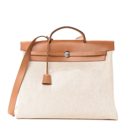 Hermes Toile Vache Calfskin Herbag 39 MM Natural 1 of 12
