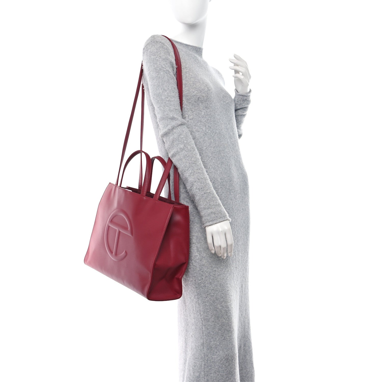 Telfar Vegan Leather Medium Shopping Bag Oxblood 2 of 10