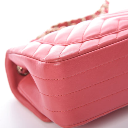 Chanel Lambskin Chevron Quilted Mini Rectangular Flap Pink 11 of 15