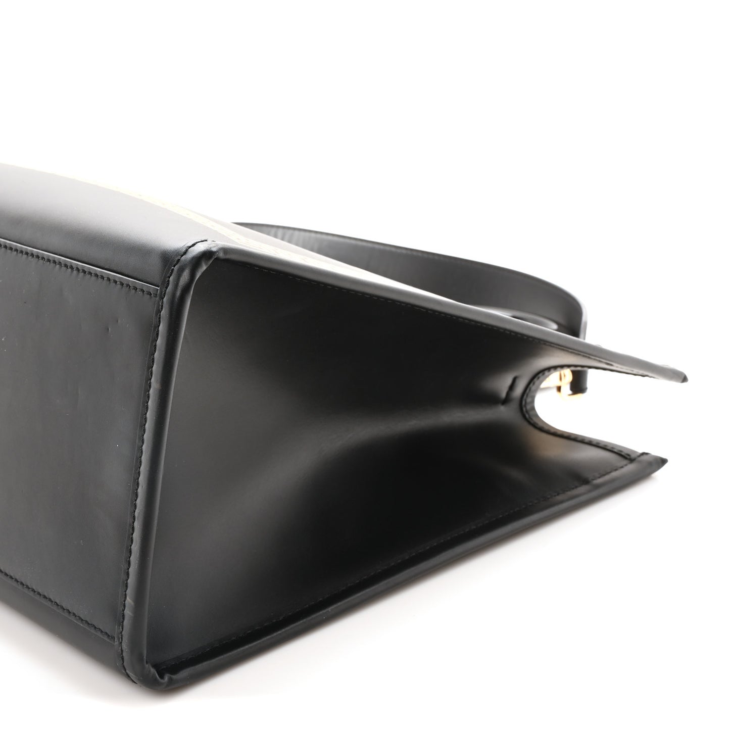 X VERSACE Calfskin Plexiglass Fendace Medium Fendi Sunshine Shopper Tote Black