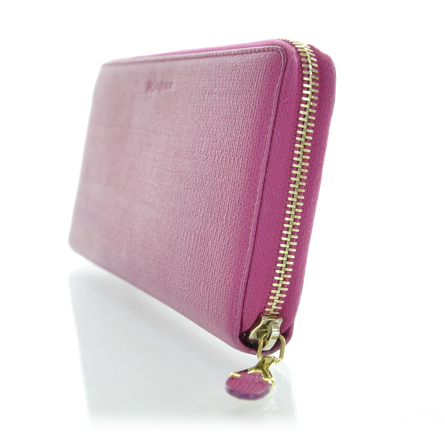 Textured Leather Chyc Wallet Fuchsia