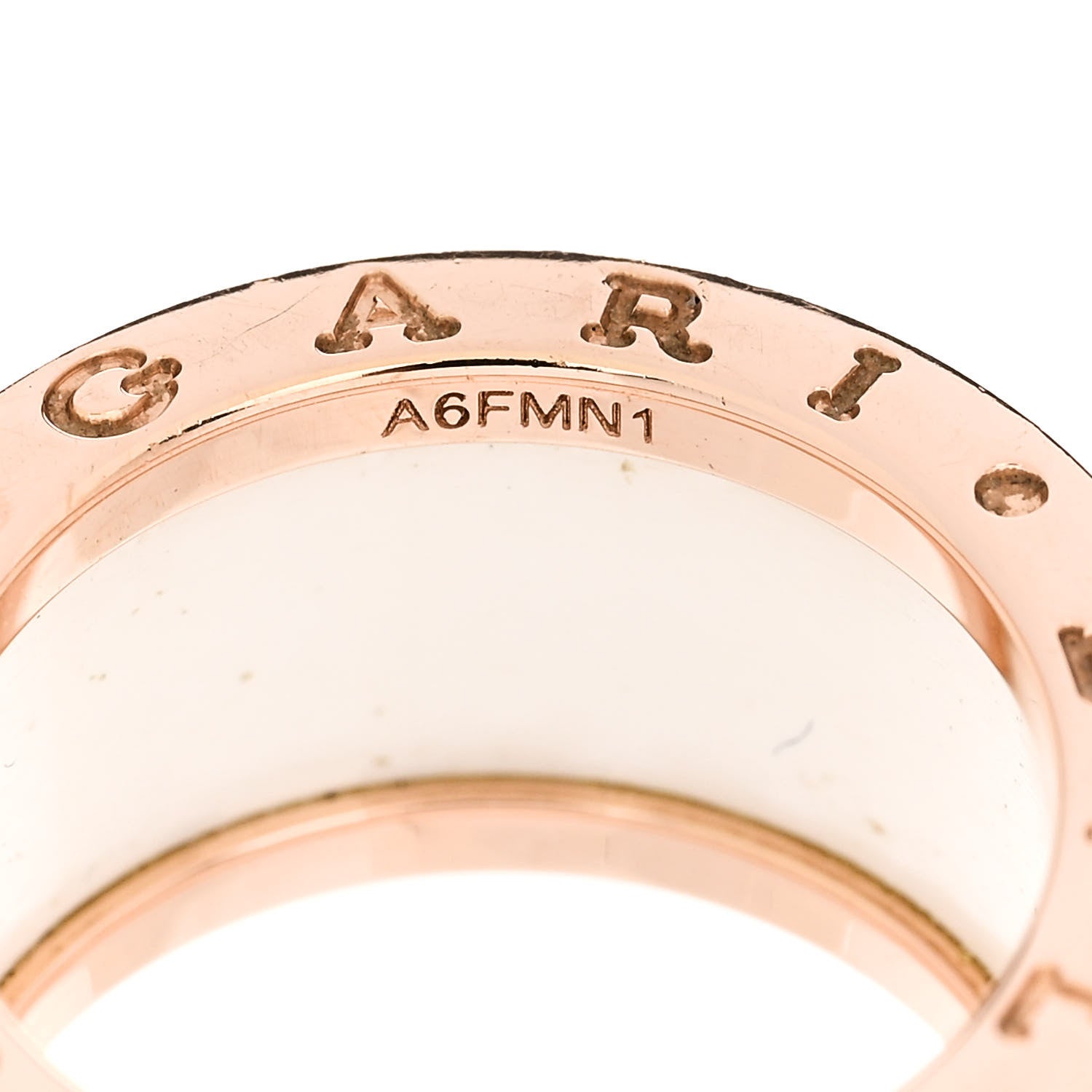 Bulgari 18K Rose Gold White Ceramic B.Zero1 Four-Band Ring 53 6.25 5 of 5