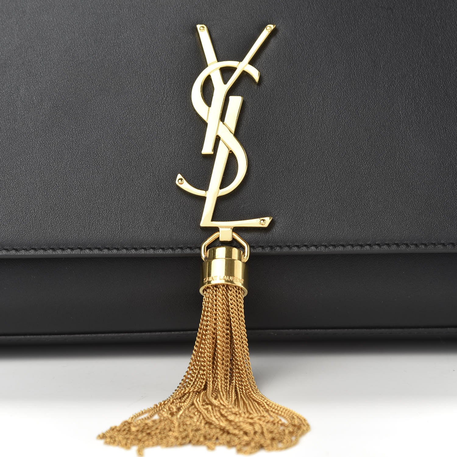 Saint Laurent Smooth Calfskin Medium Classic Monogram Kate Tassel Satchel Black 9 of 9