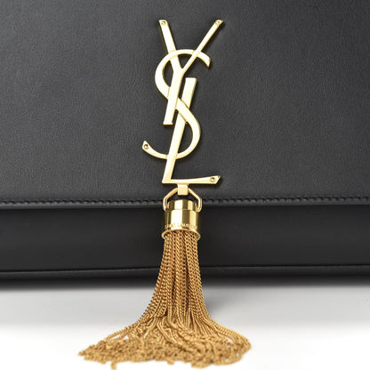 Saint Laurent Smooth Calfskin Medium Classic Monogram Kate Tassel Satchel Black 9 of 9