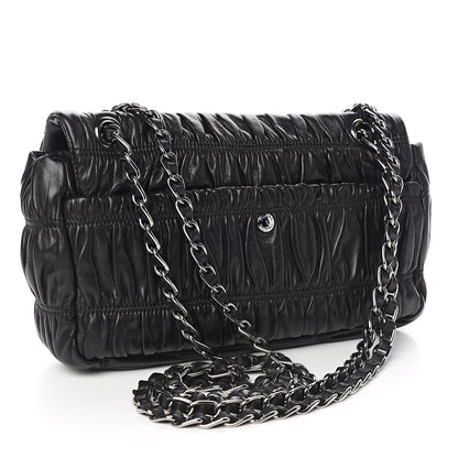Prada Nappa Gaufre Flap Chain Shoulder Bag Black 3 of 9