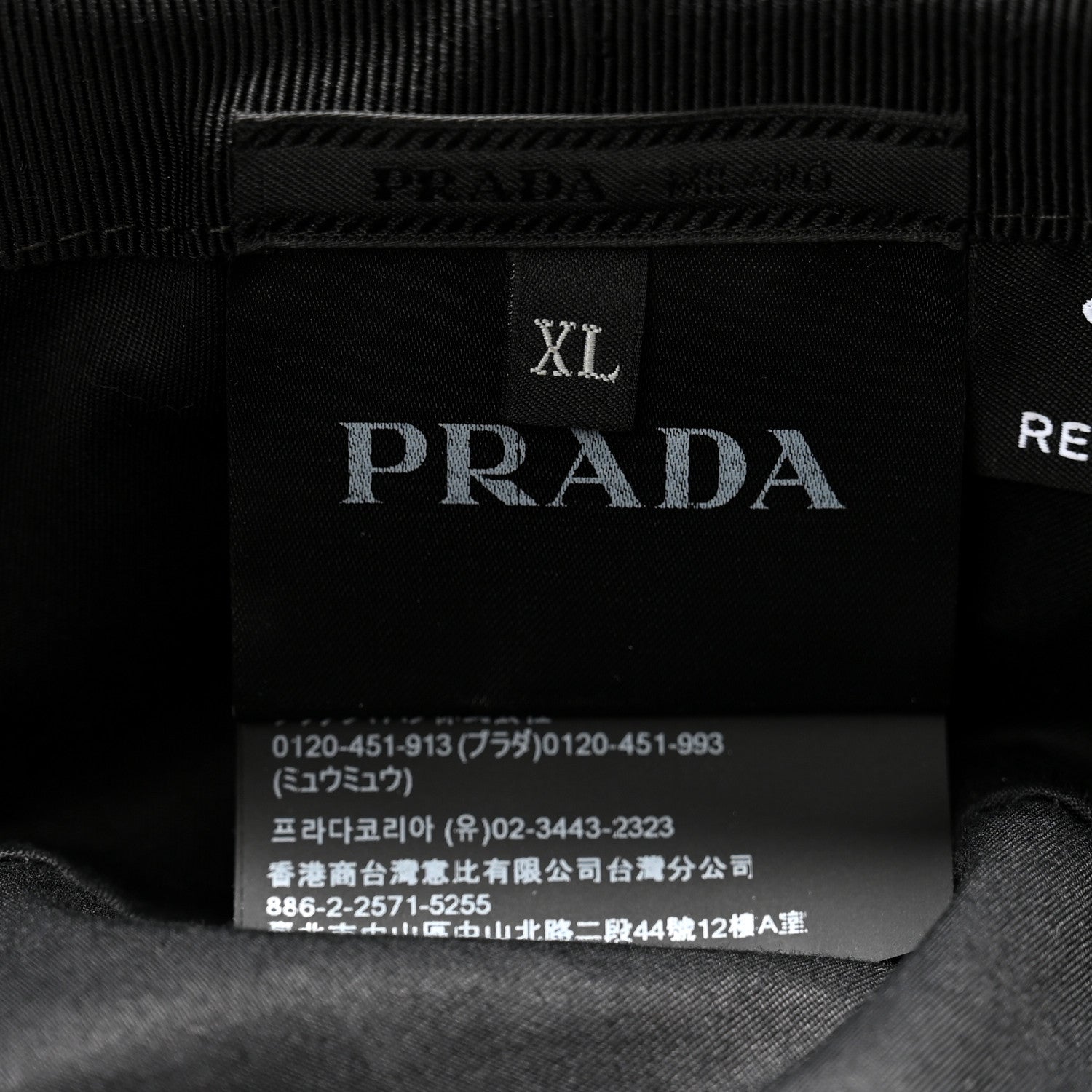 Prada Re-Nylon Metal Triangle Logo Bucket Hat XL Black 8 of 9