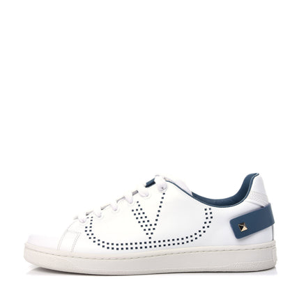 Valentino Garavani Calfskin Womens Backnet Sneakers 38 White Blue 1 of 11