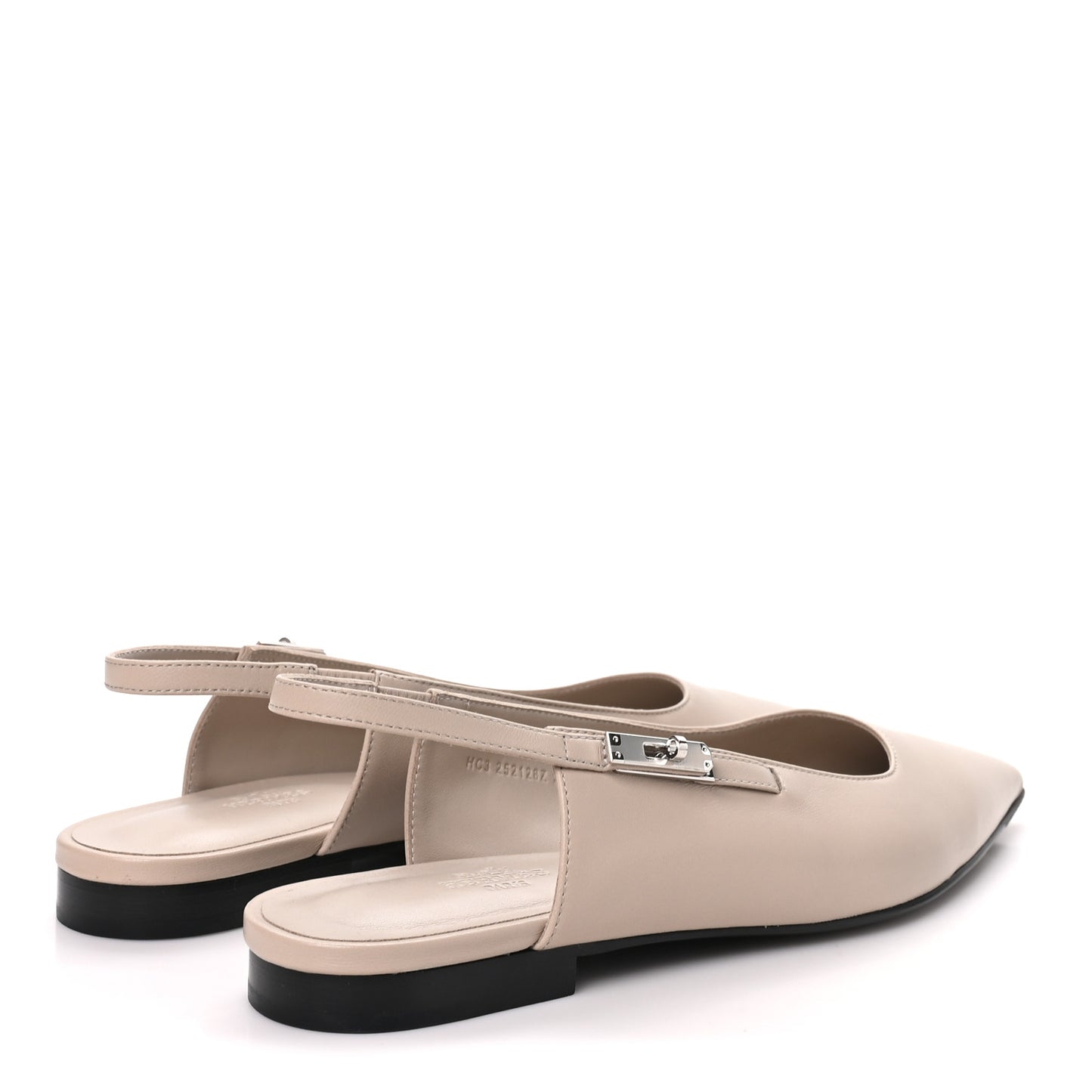 Nappa Lovely Slingback Flats 38.5 Beige Galet