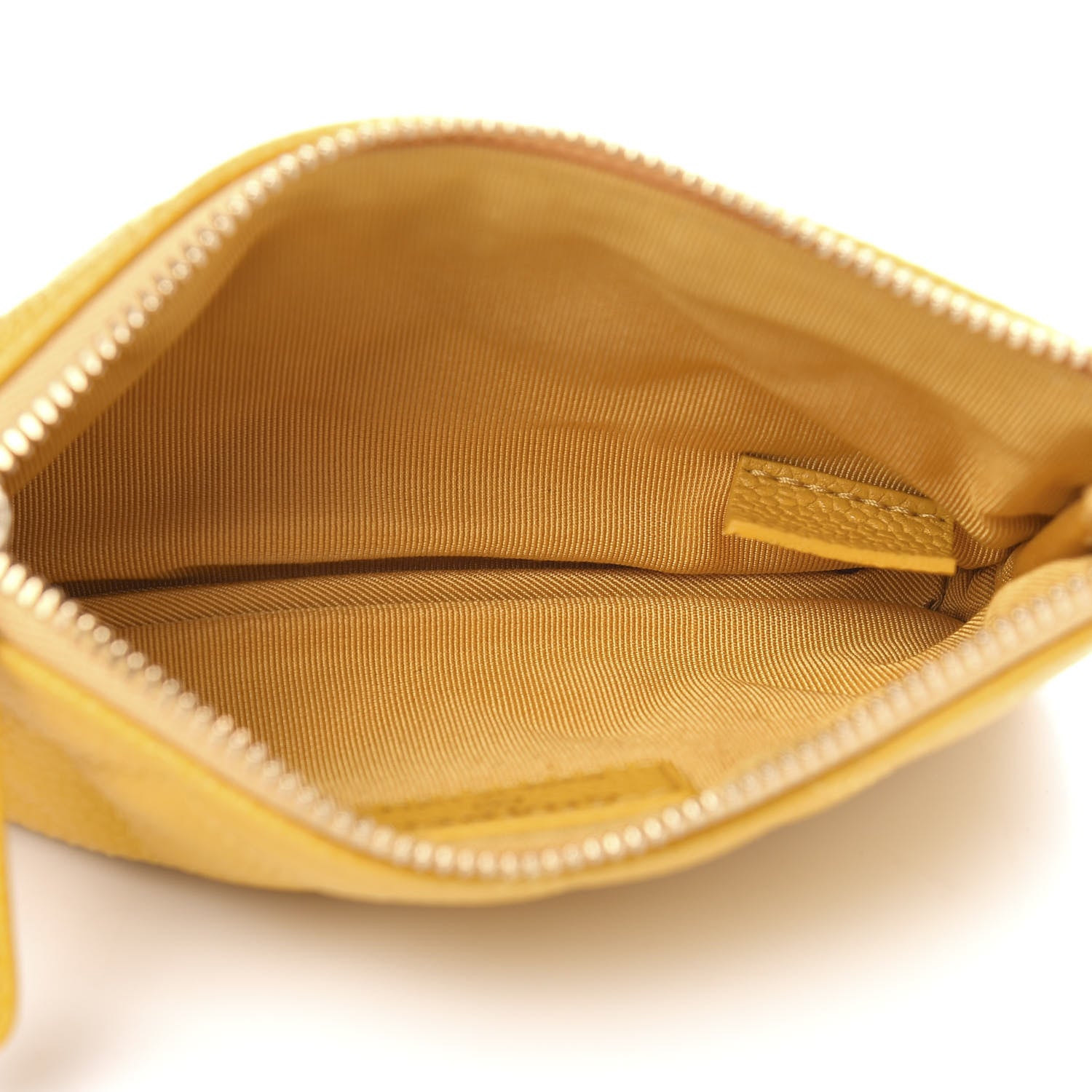 Chanel Caviar Quilted Small Cosmetic Case Yellow 5 of 8
