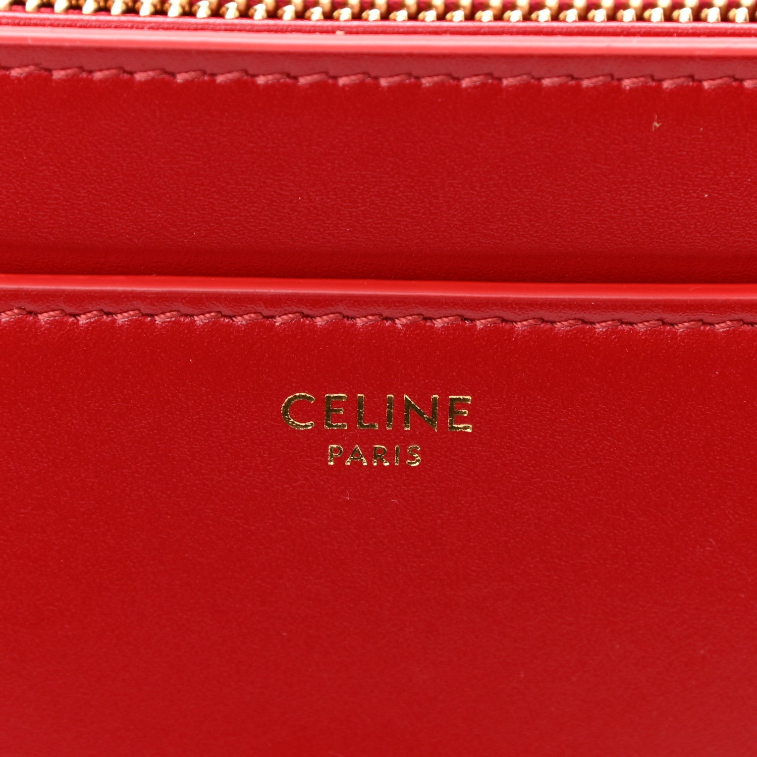 Celine Satinated Calfskin Small 16 Top Handle Bag Red 6 of 9