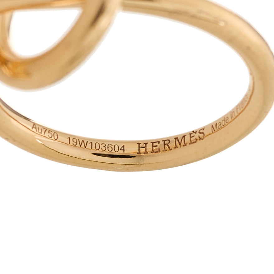 Hermes 18K Rose Gold Diamond PM Echappee Ring 51 5.75 5 of 6
