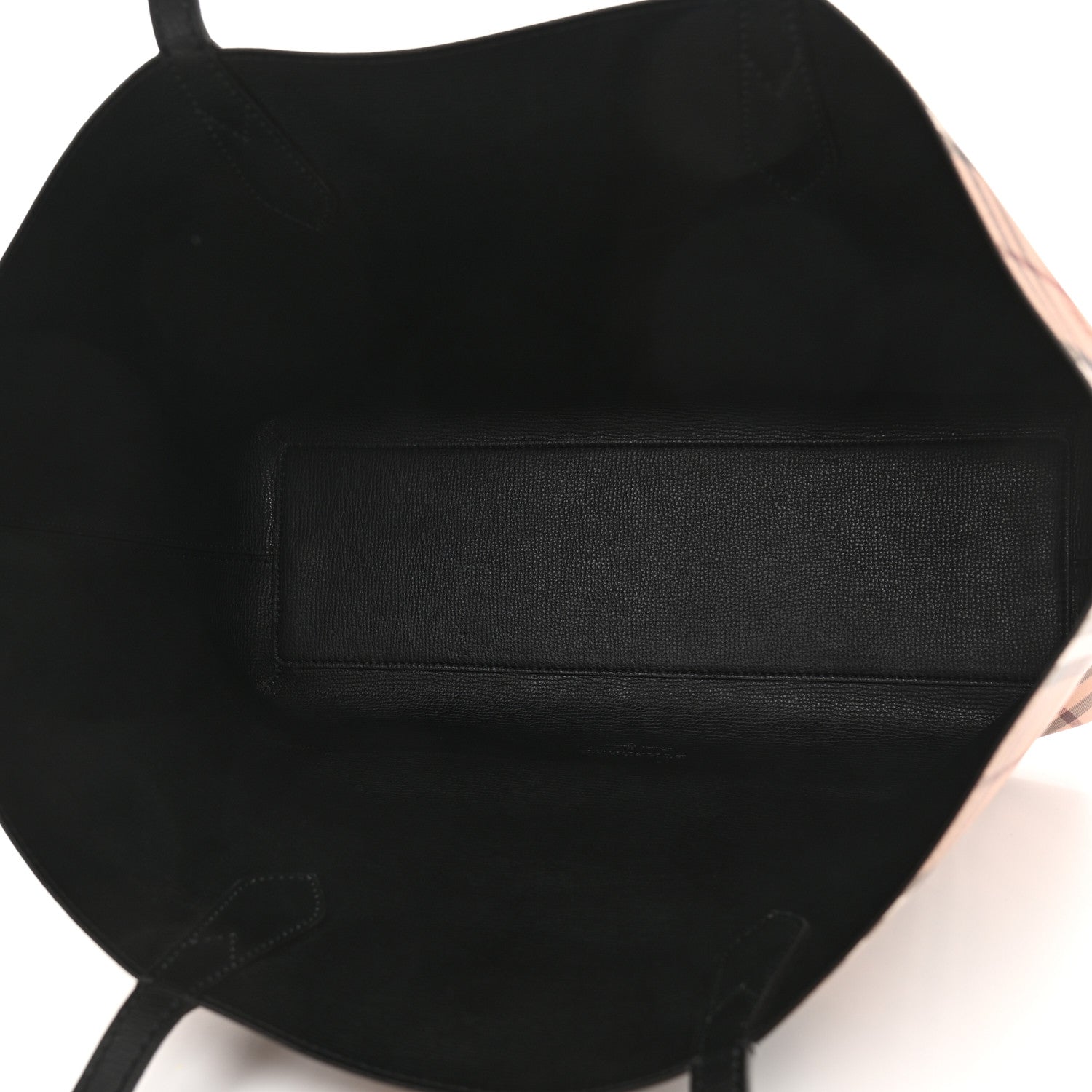 Burberry Grainy Calfskin Haymarket Check Medium Reversible Tote Black 8 of 17