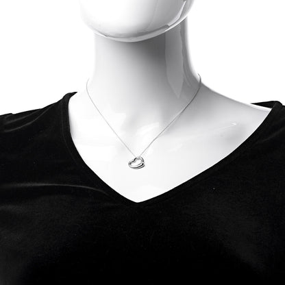 Tiffany Sterling Silver 16mm Elsa Peretti Open Heart Pendant Necklace 2 of 7