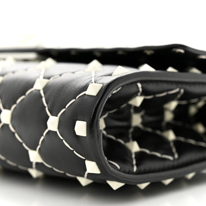 Valentino Garavani Lambskin Free Rockstud Spike Wallet On Chain Black 9 of 12