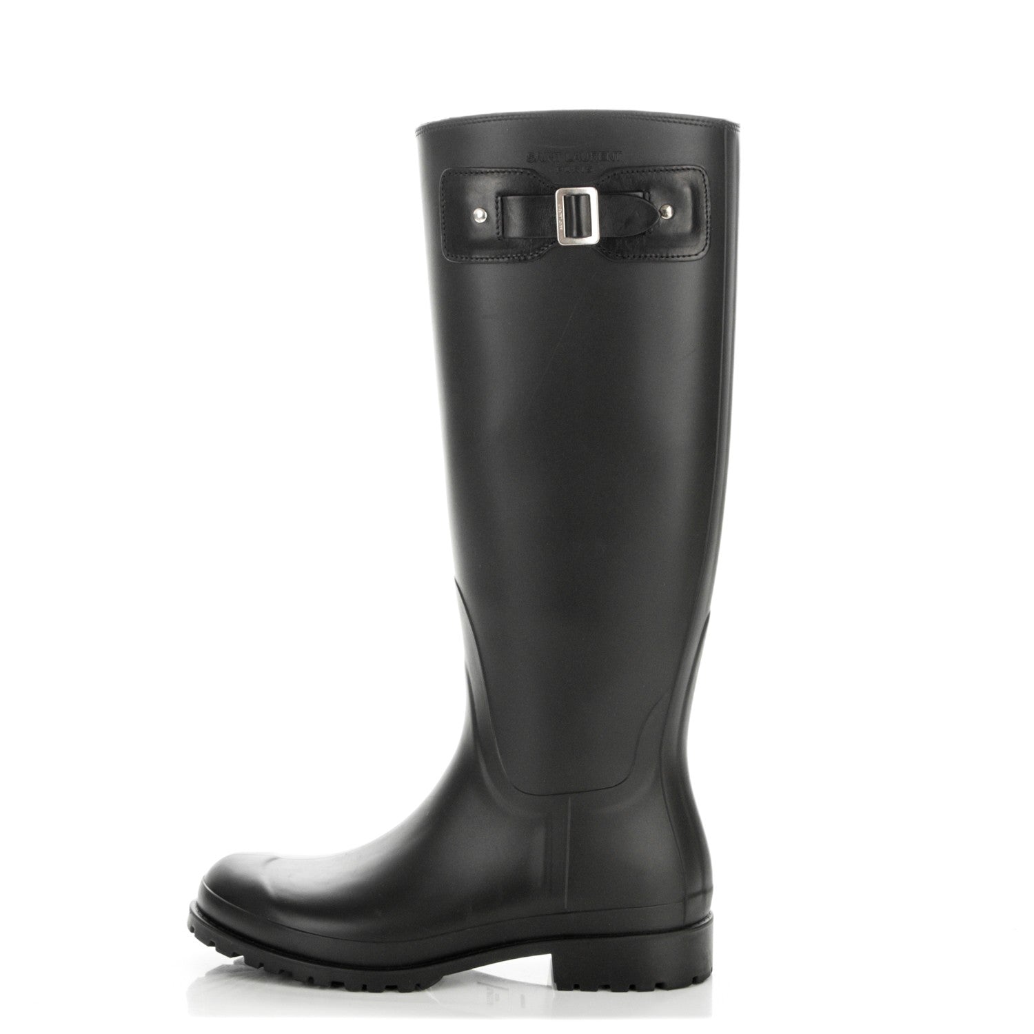 Saint Laurent Rubber Festival 25 High Rain Boots 37 Black 1 of 7