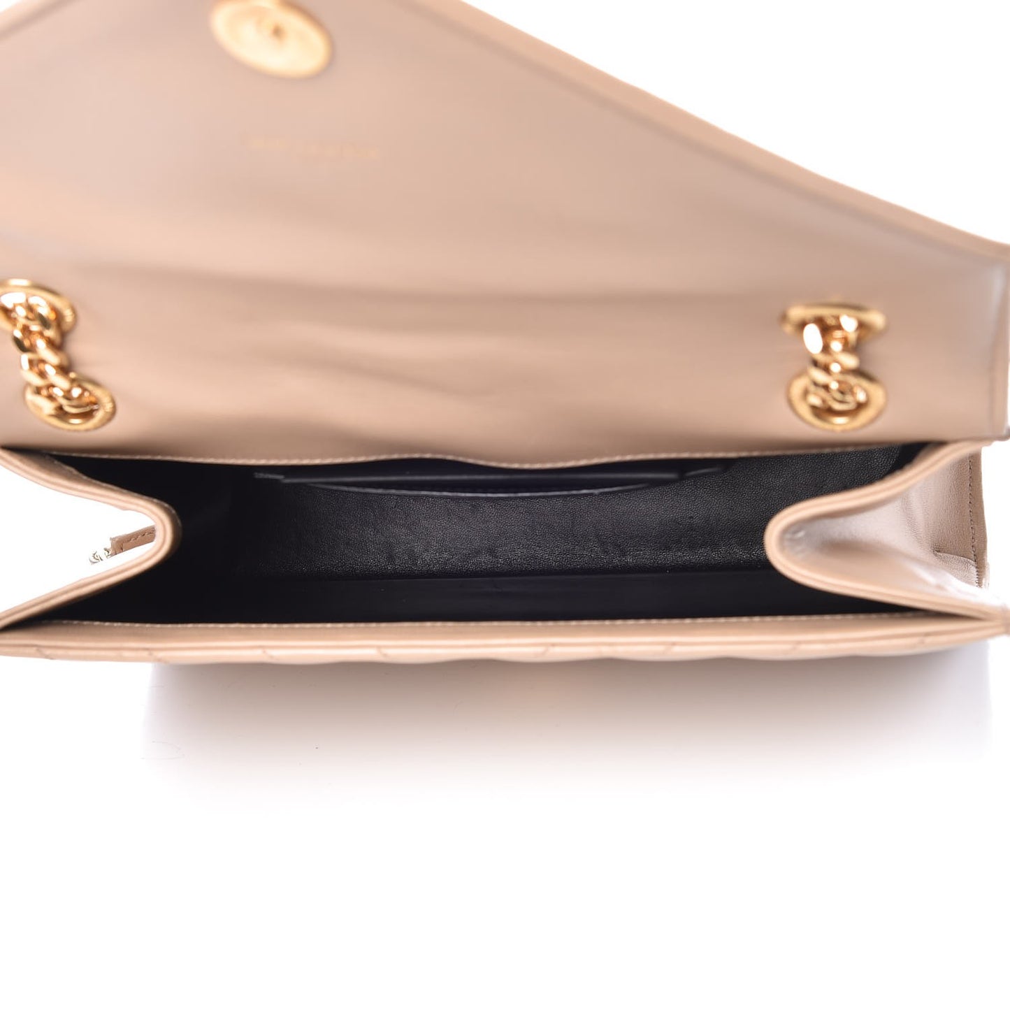 Lambskin Matelasse Medium Monogram Satchel Dark Beige