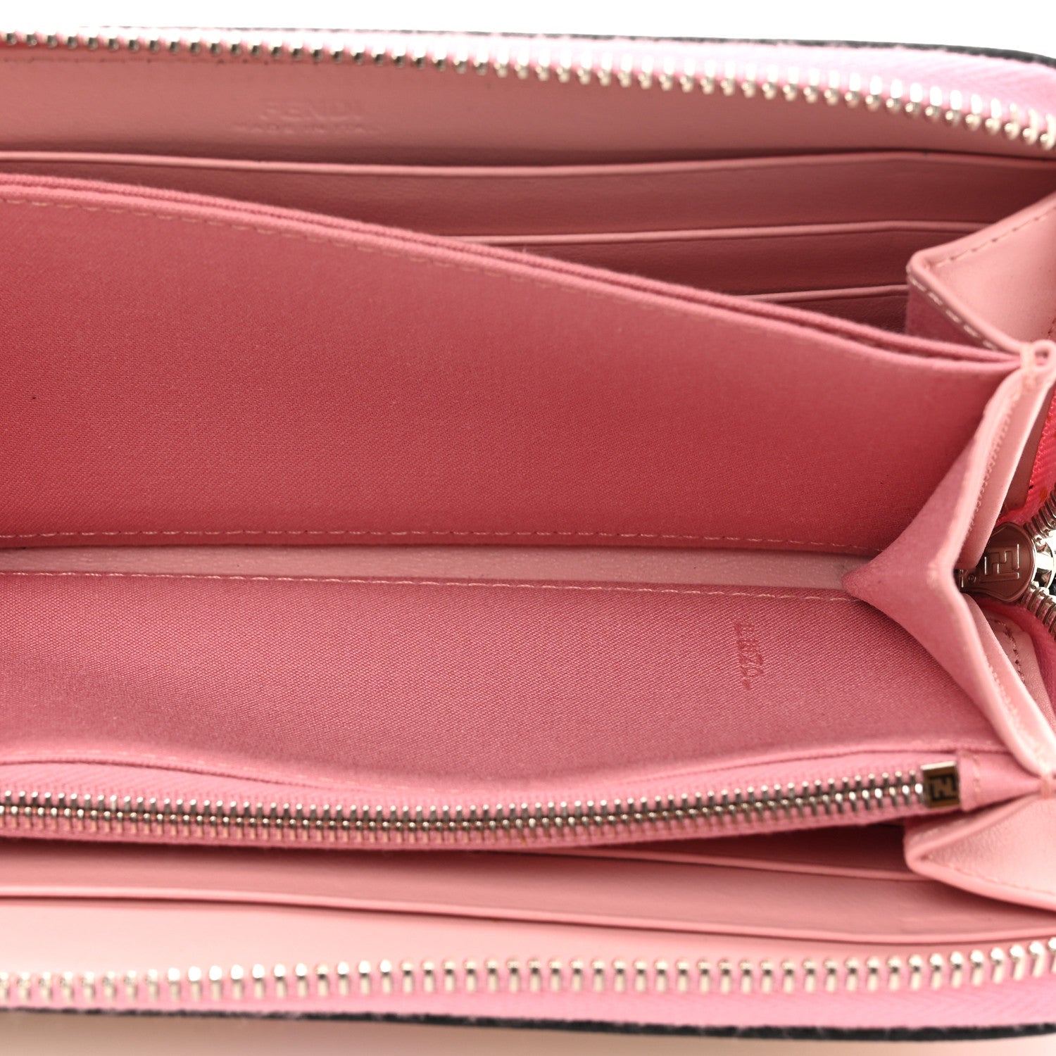 Fendi Vitello Elite Century Hypnoteyes Studded Zip Around Wallet Bubblegum Multicolor 6 of 12