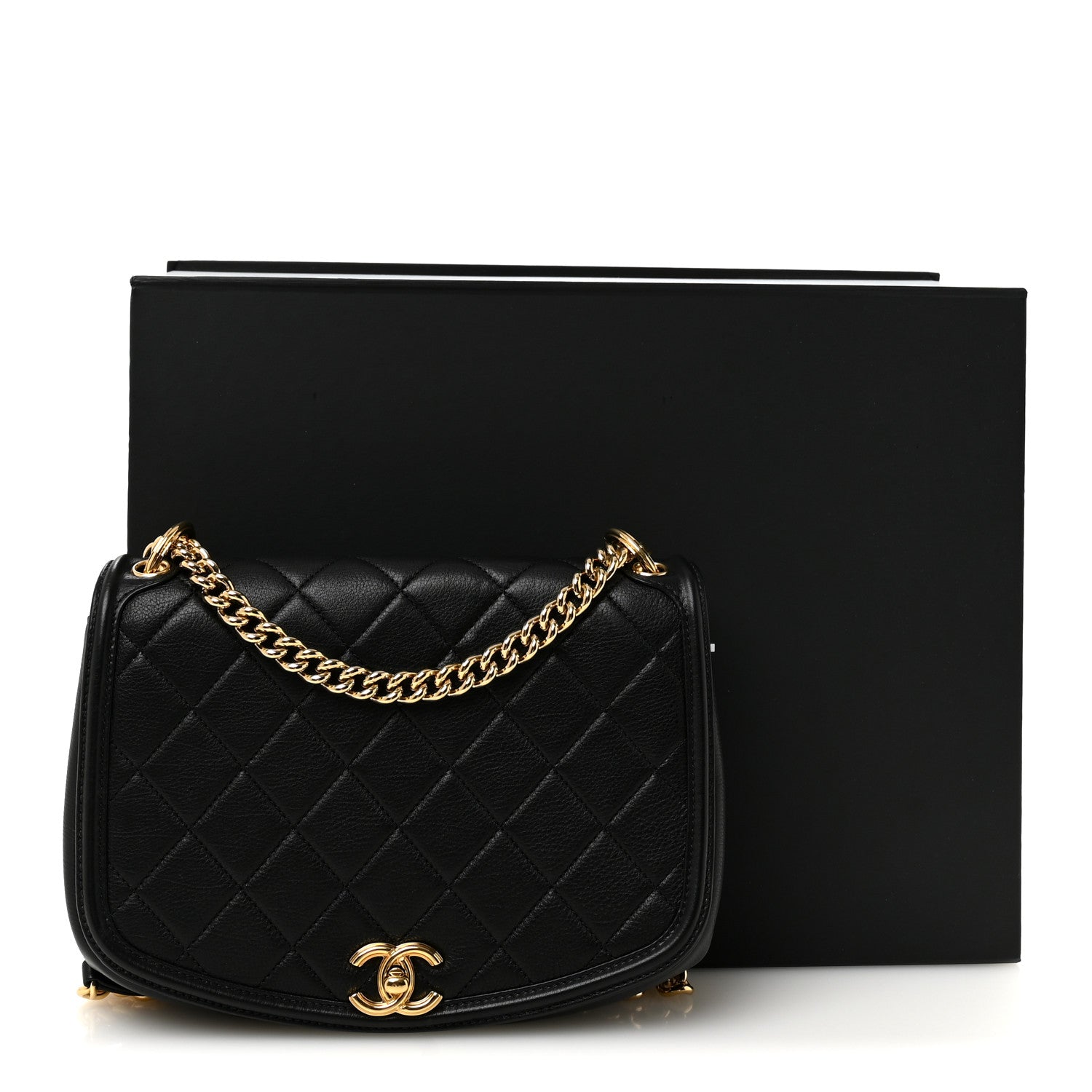 Chanel Calfskin Quilted Small Underline Flap Black 11 of 11