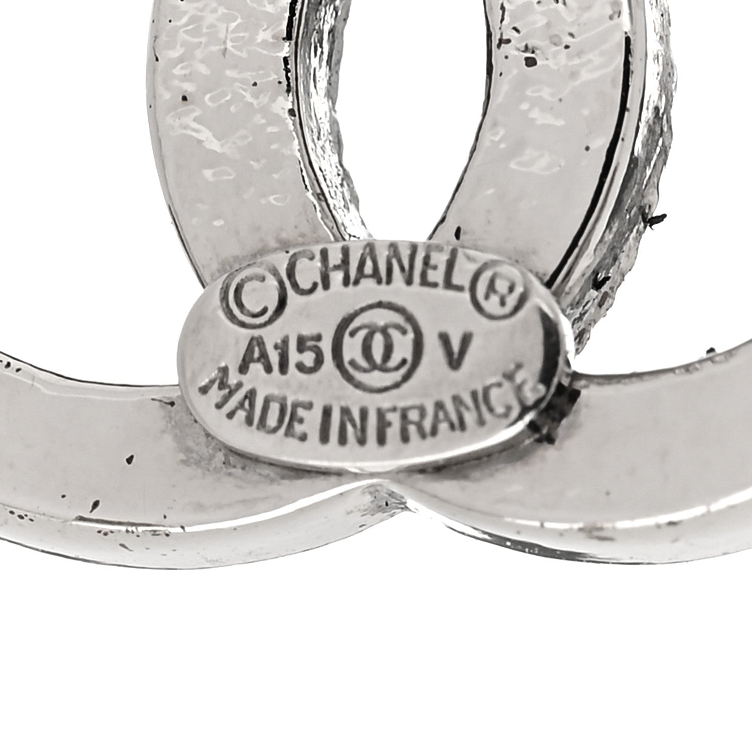 Chanel Crystal CC Earrings Silver 3 of 5