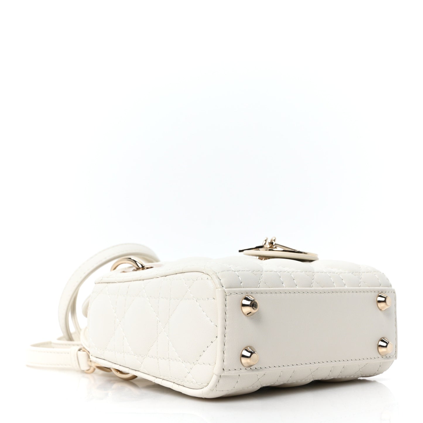 Lambskin Cannage Micro Lady Dior Latte
