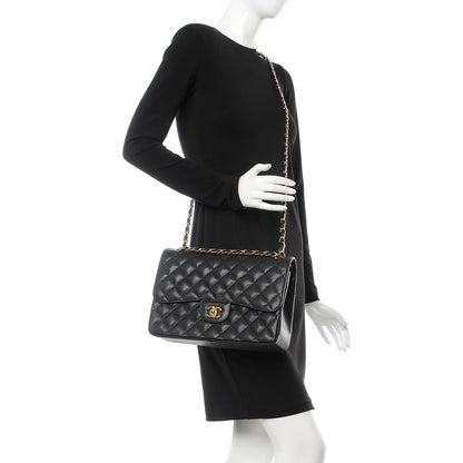 Chanel Caviar Quilted Jumbo Double Flap Black 2 of 11
