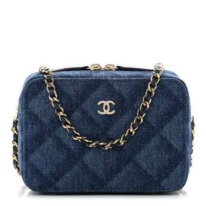 Chanel Printed Denim CC Camera Case Blue 1 of 10