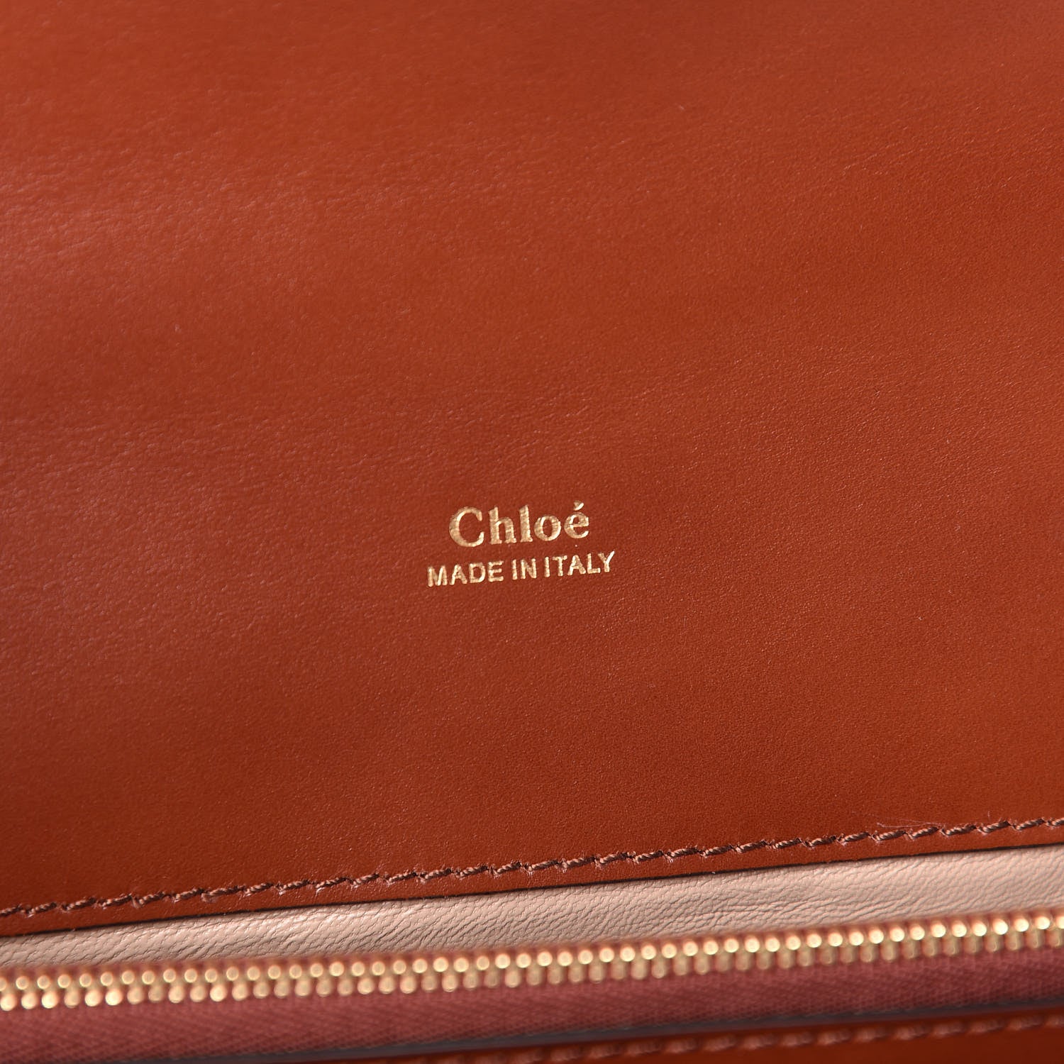 Chloe Shiny Goatskin Calfskin Aby Chain Shoulder Bag Sepia Brown 8 of 9