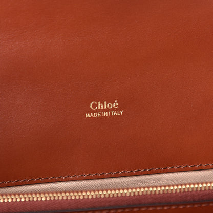 Chloe Shiny Goatskin Calfskin Aby Chain Shoulder Bag Sepia Brown 8 of 9