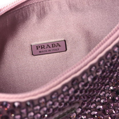 Prada Satin Crystal Mini Re-Edition 2000 Bag Alabastro 6 of 9