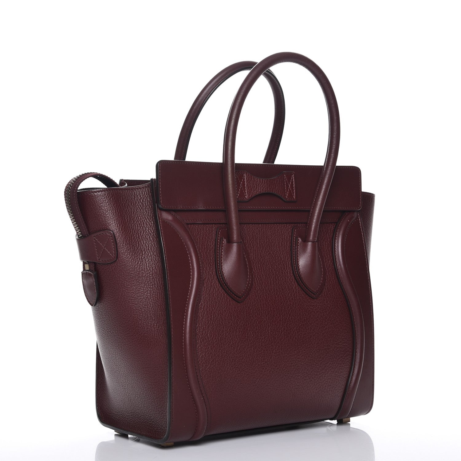 Celine Goatskin Calfskin Micro Luggage Burgundy 3 of 9