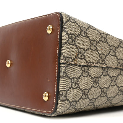 Gucci GG Supreme Monogram Linea A Foldover Tote Brown 9 of 10