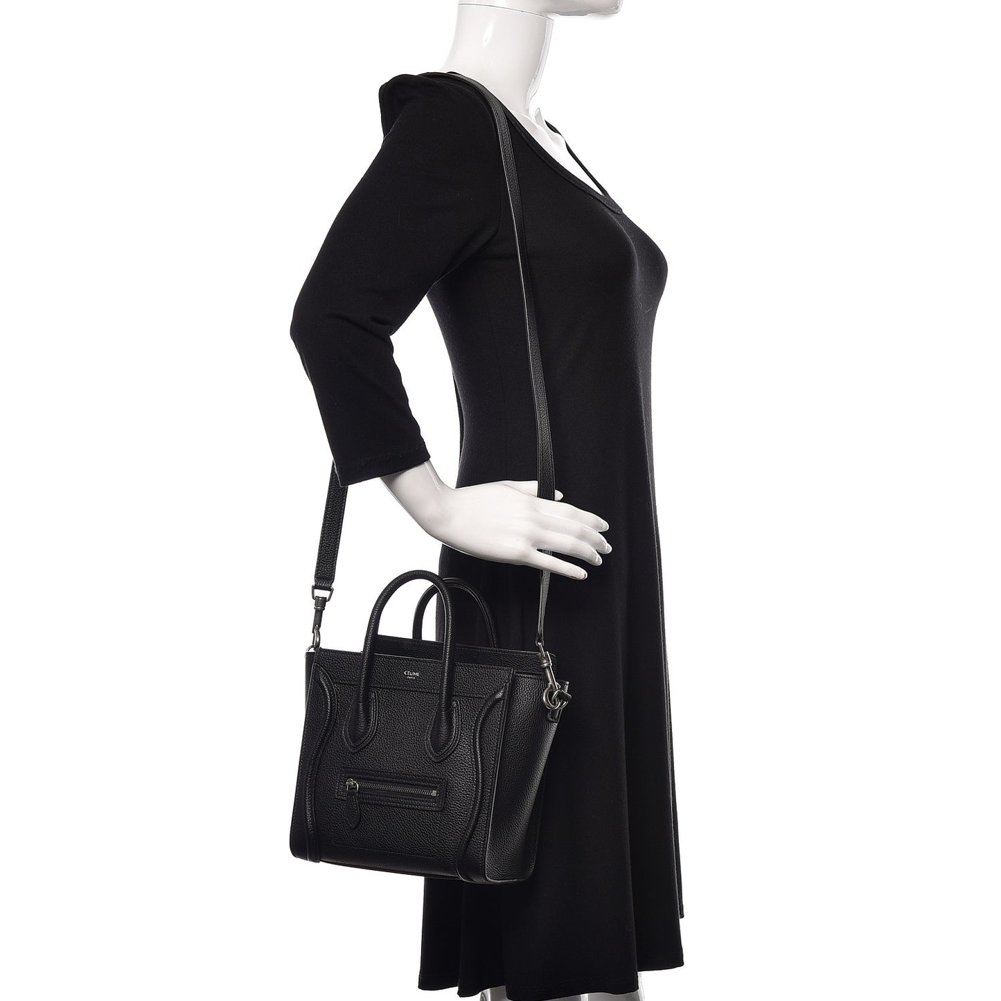 Drummed Calfskin Nano Luggage Black