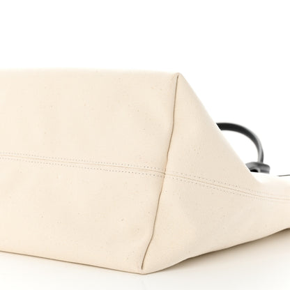 Balenciaga Cotton Canvas Calfskin Cities Paris Jumbo Small Tote Bag White 10 of 10