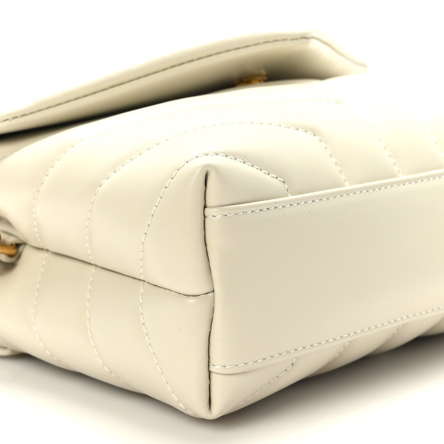 Calfskin Y Quilted Monogram Toy Loulou Crossbody Bag Blanc Vintage
