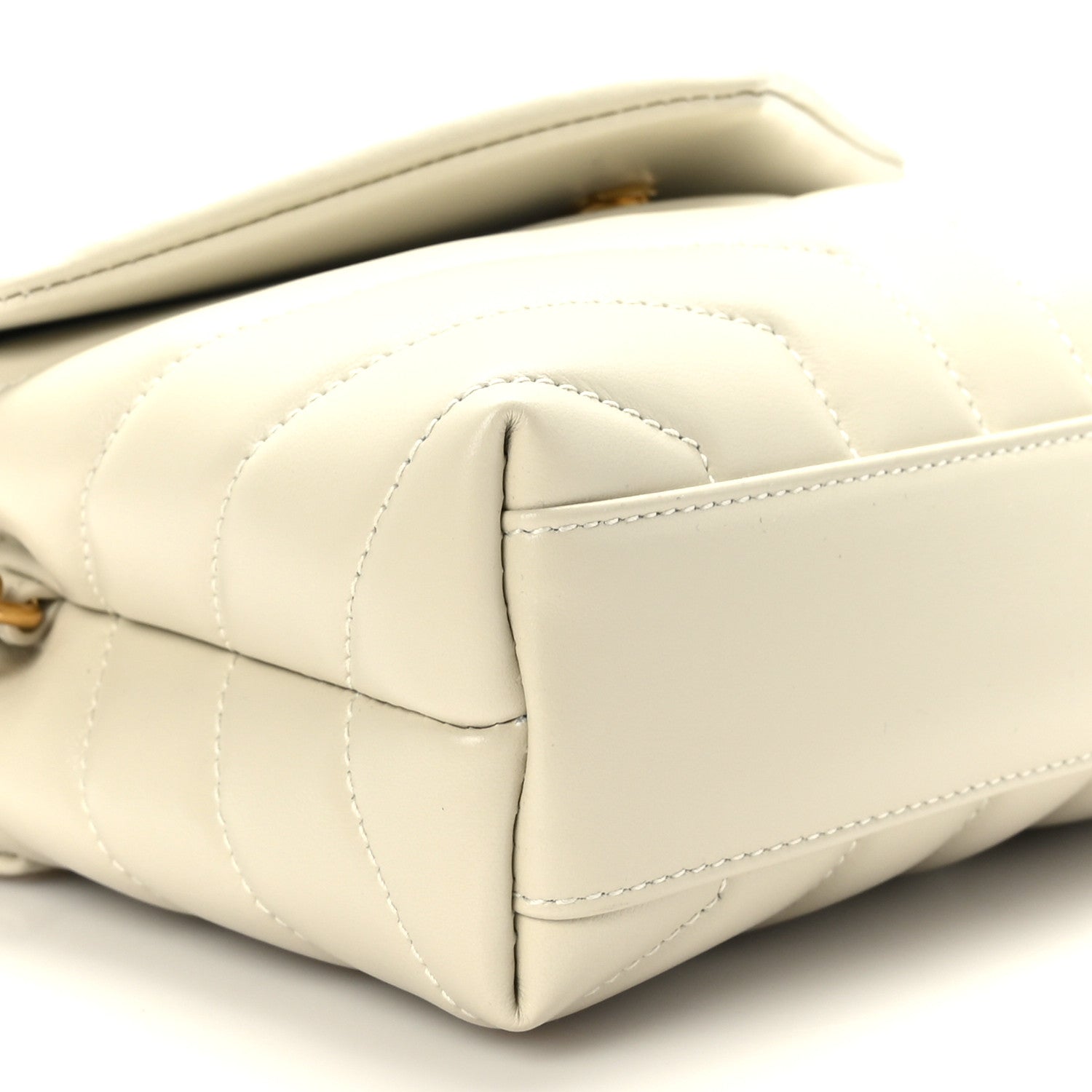 Saint Laurent Calfskin Y Quilted Monogram Toy Loulou Crossbody Bag Blanc Vintage 8 of 10