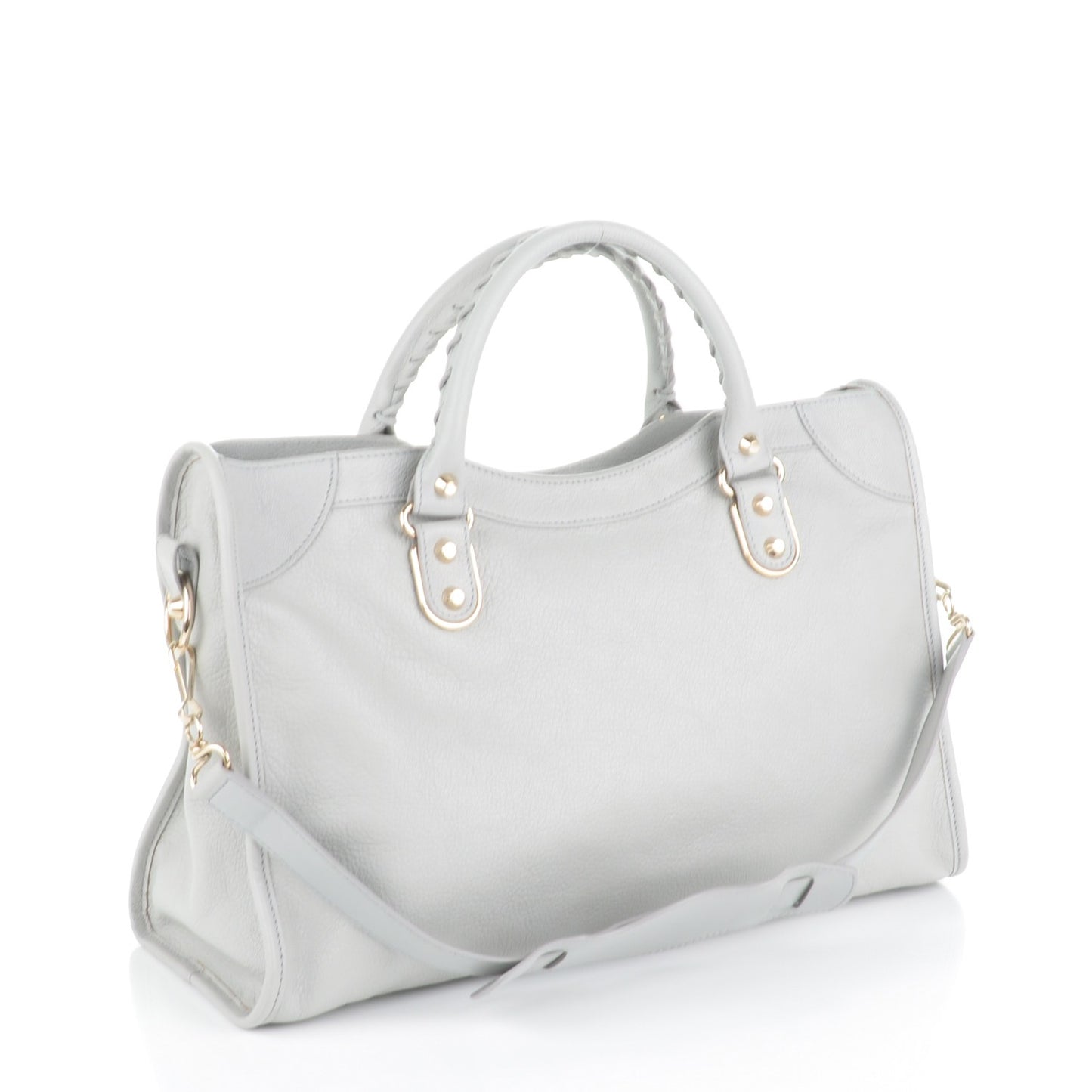 Chevre Gold Metallic Edge Hardware City Gris Perle