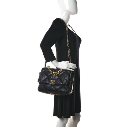 Chanel Lambskin Quilted Large Chanel 19 Flap Black 2 of 10